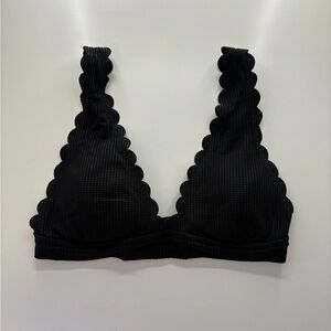 Aerie Black Scalloped Bikini Top